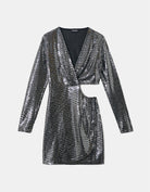 Tally Weijl Cut Out Sequined Mini Dress Grey side view