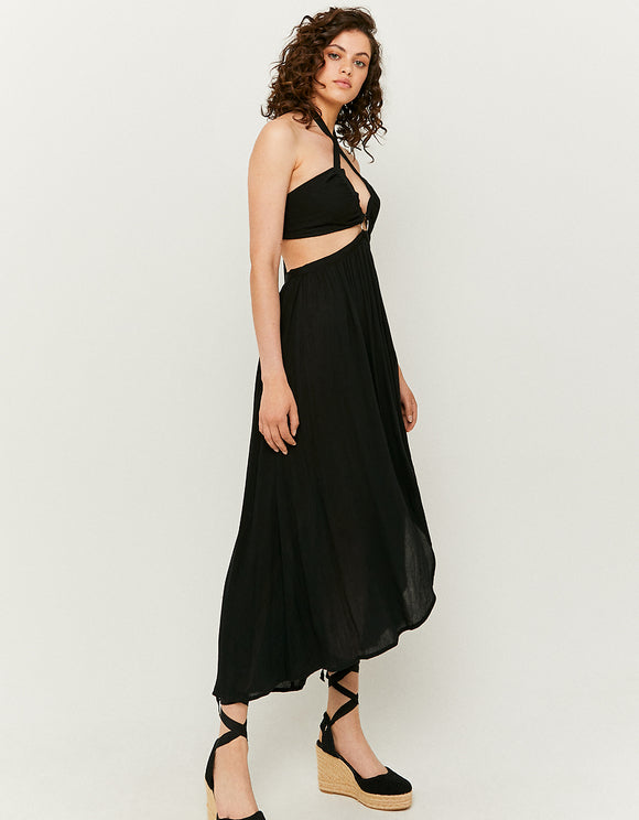 Tally Weijl Cut Out Black Maxi Dress BLACK back view