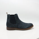 BASE LONDON Rampton Navy Suede Chelsea Boot NAVY model front view
