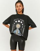 Tally Weijl High Waist Coated Cycling Shorts Blk001 front view
