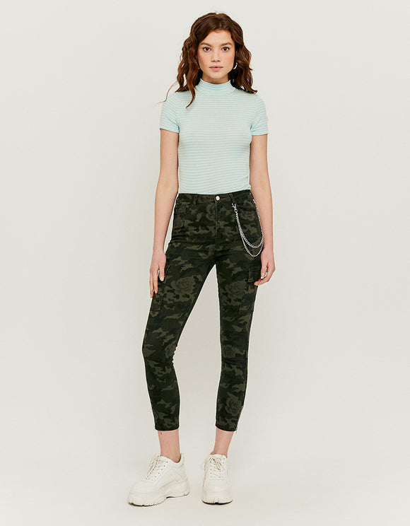 Skinny Cargo Pants with Chain Detail - Spirit Clothing