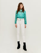 Tally Weijl White High Waist Skinny Trousers WHITE front view