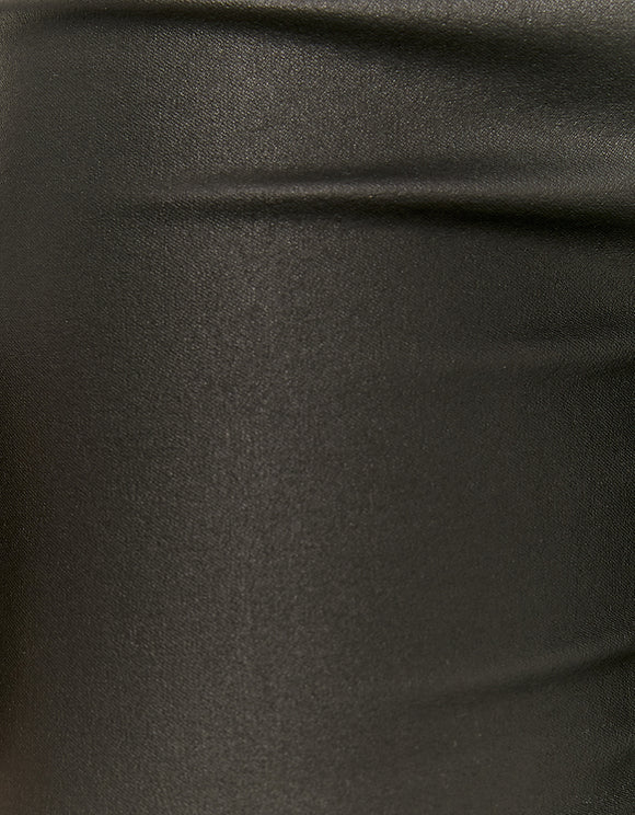 Ladies Black High Waist Push Up Trousers-Close Up View