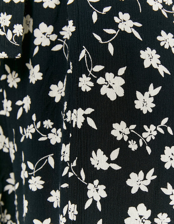 High Waist Wrap Printed Trousers - Print Close Up