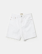 Tally Weijl White High Waist Denim Bermuda Shorts White back view