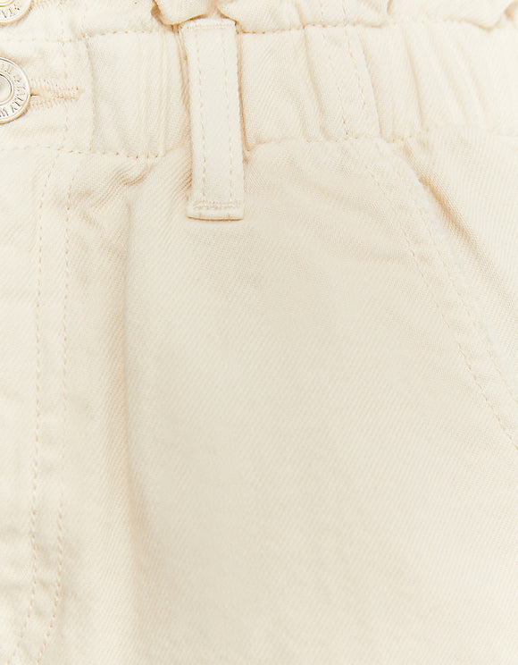Beige High Waist Paperbag Shorts/Sshconoel bge061-Detailed View