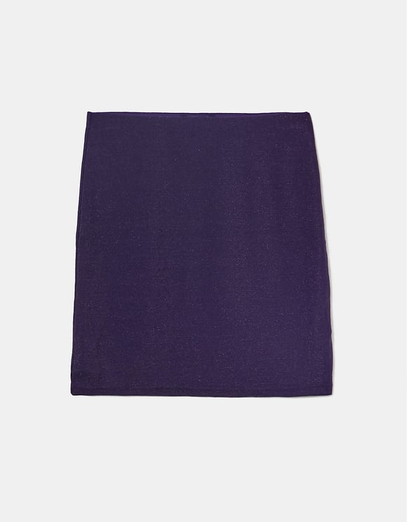 Tally Weijl Short Lurex Purple Skirt Purple side view