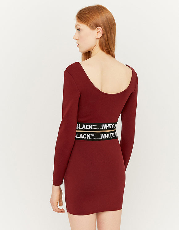 Tally Weijl Burgundy Skirt Burgundy model front view