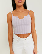 Tally Weijl Purple Sleeveless Crop Top PURPLE detail view