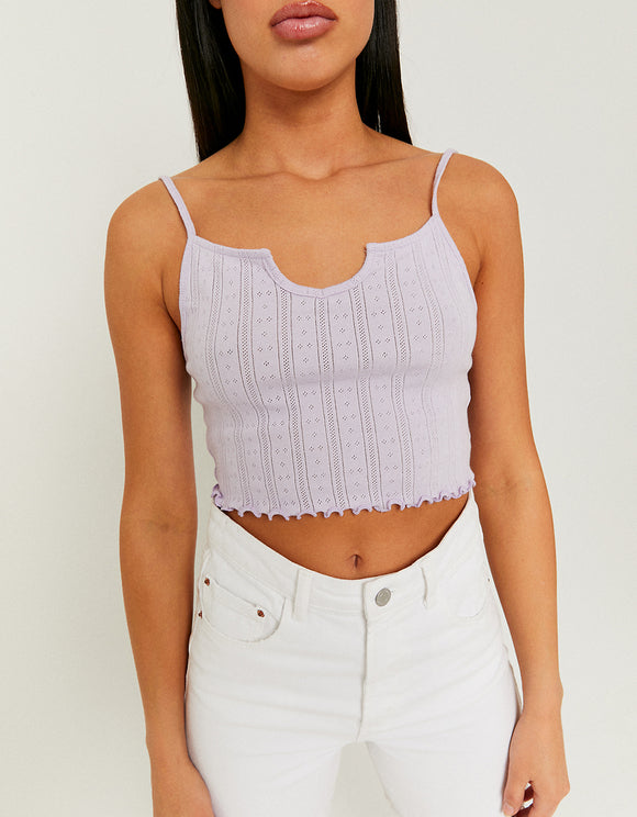 Tally Weijl Purple Sleeveless Crop Top PURPLE detail view