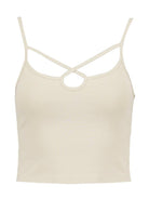 White Cropped Top - Front View