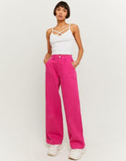 White Cropped Top - Model Full View