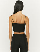 Tally Weijl Black Lurex Gathered Cropped Top Black back view