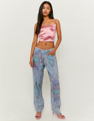 Tally Weijl Cropped Pink Satin Top Pink detail view