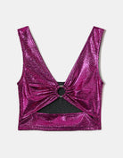 Tally Weijl Cut Out Pink Party Top Pink side view