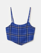 Tally Weijl Checked Crop Top BLUE back view