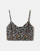 Tally Weijl Black Floral Crop Top BLACK side view