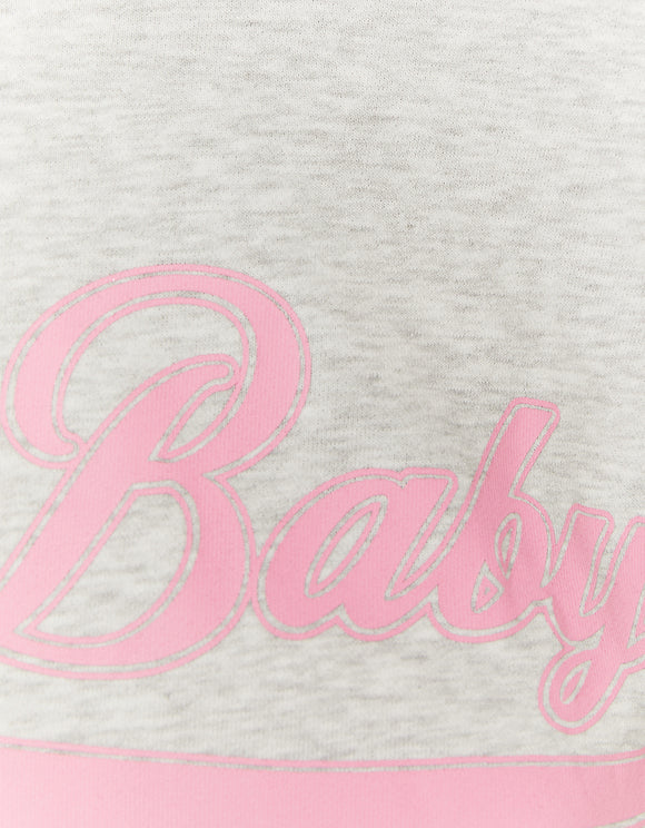 Ladies 90's Baby Printed Sweatshirt-Close Up View
