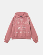 Tally Weijl pink print hoodie flat front view