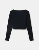 Tally Weijl Basic Fit Black Cropped Top Black detail view