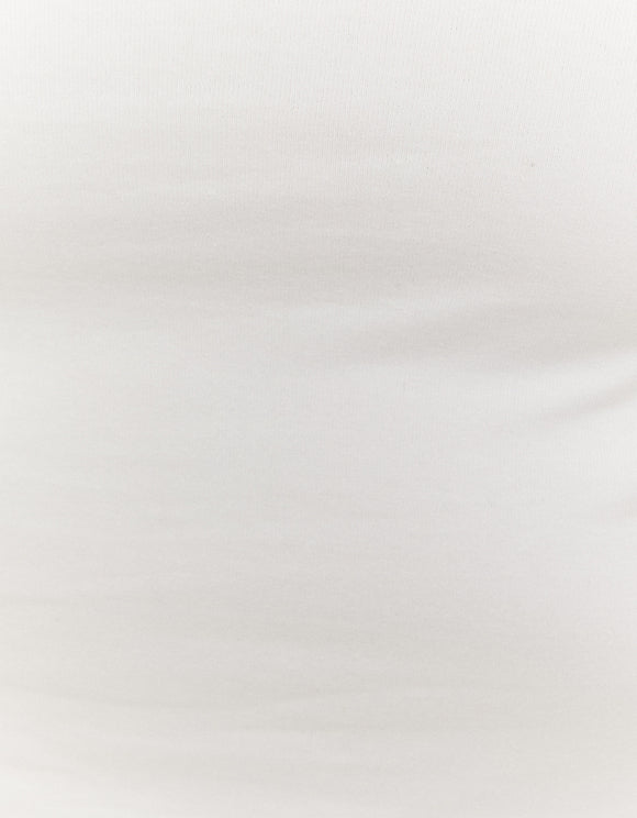 Tally Weijl Basic Fit White Cropped Top White back view