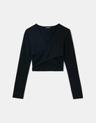 Tally Weijl Black Cropped Top with Cut Outs Black side view