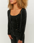 Tally Weijl Black Lurex Long Sleeves Top Black detail view