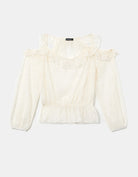 Tally Weijl Cold Shoulder Blouse Beige side view
