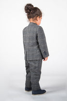 Marc Darcy Boyswear Scott Boy Grey 3 Piece Check Suit GREY detail view