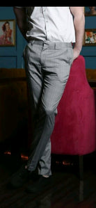 KINGPIN Bertie Teal Check Trousers TEAL CHECK model front view