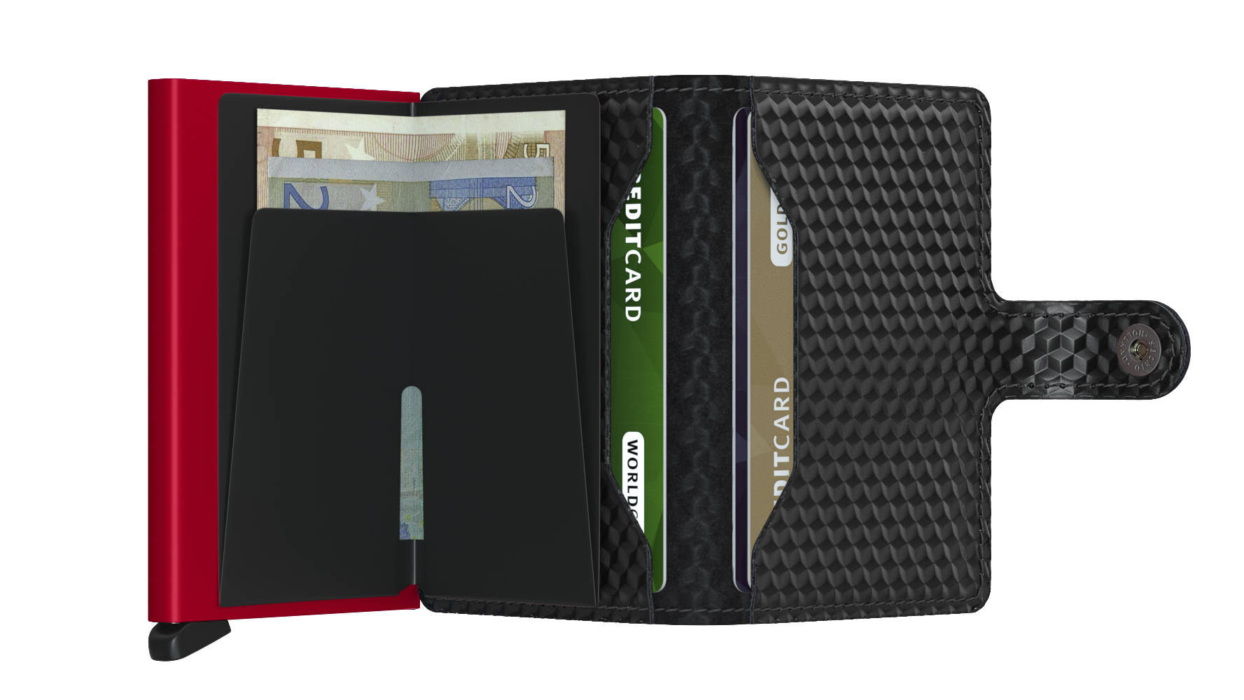 SECRID Secrid Cubic Black/Red Miniwallet Black/Red model front view
