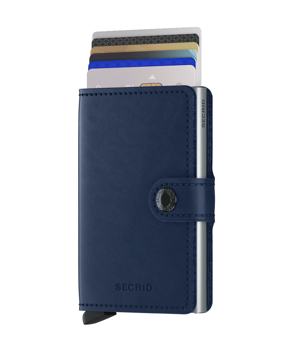 Secrid Original Navy Miniwallet-Front View with Cards