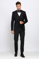 BENETTI James Shawl Tapered Fit Tux Jacket BLACK front view