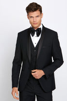 BENETTI James Shawl Tapered Fit Tux Jacket BLACK detail view
