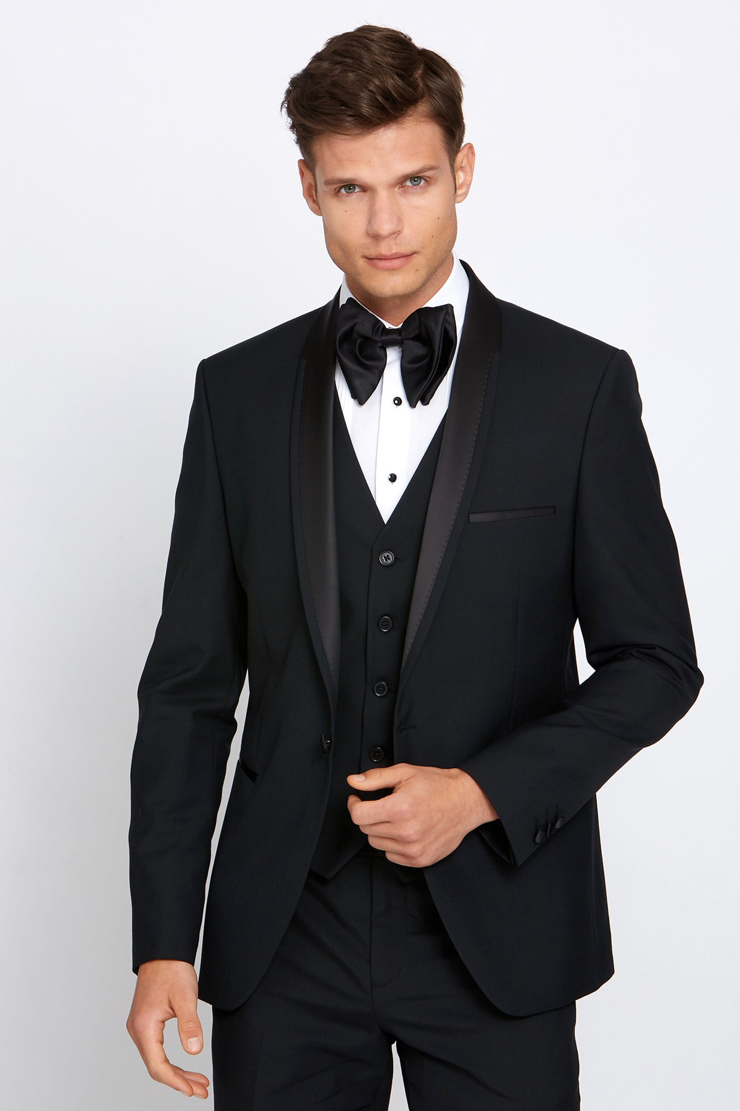 BENETTI James Shawl Tapered Fit Tux Jacket BLACK detail view