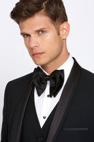 BENETTI James Shawl Tapered Fit Tux Jacket BLACK back view