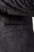 MARC DARCY Simon Black Velvet Tux Blazer by Marc Darcy BLACK back view
