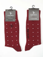 tom penn Tom Penn Burgundy Diamond Socks Burgungy front view