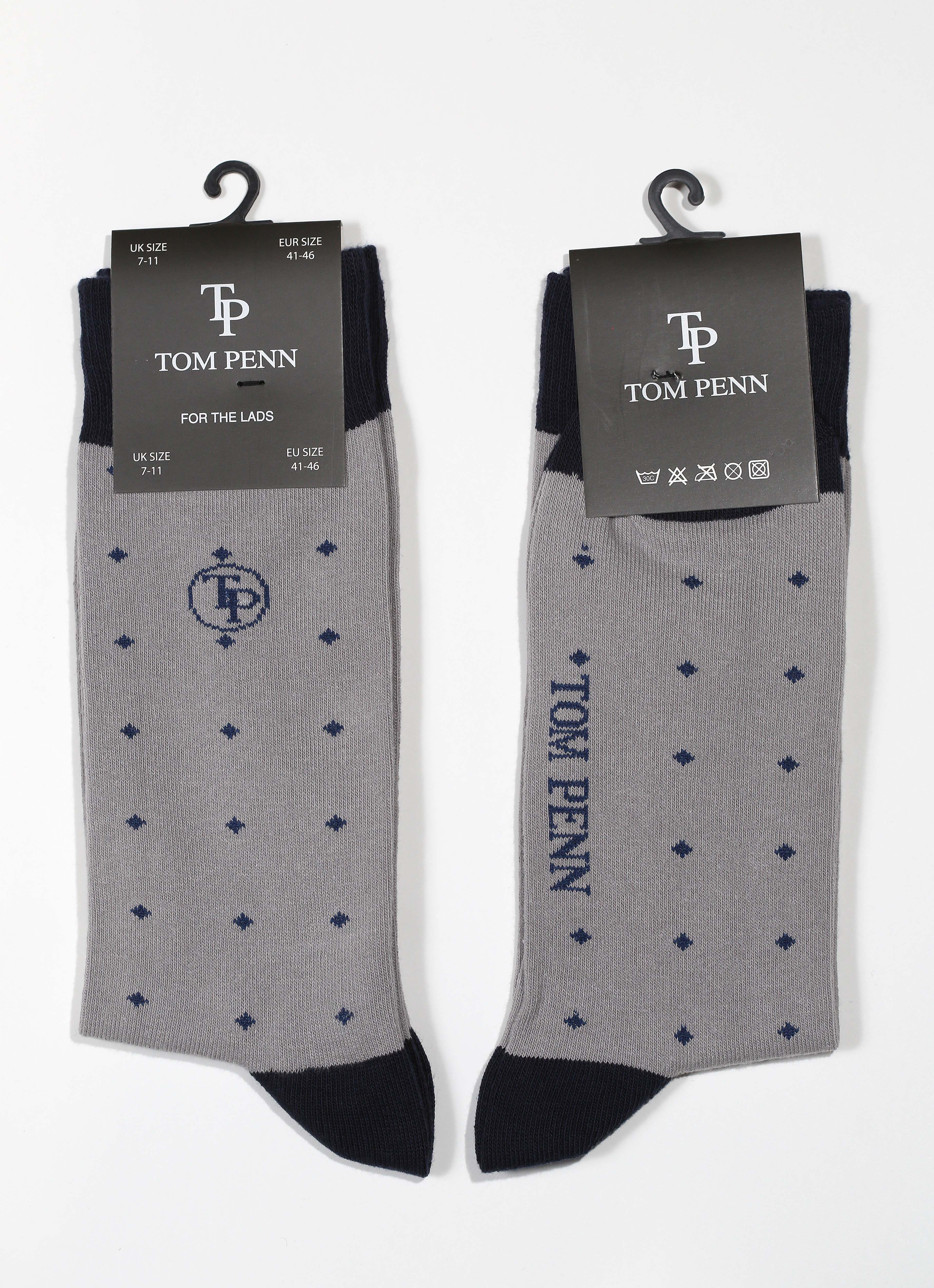 Tom Penn Grey Diamond Men's Socks