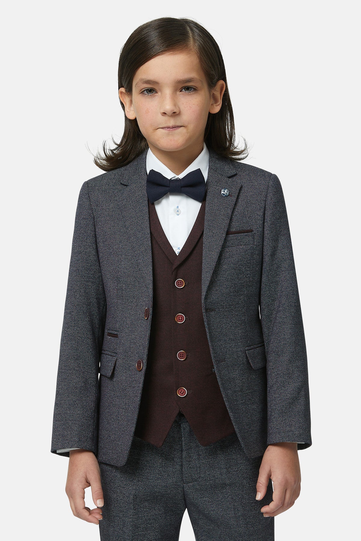 Benetti Boyswear Boys Tom Bordo Suit Bordo detail view
