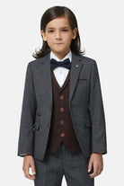 Benetti Boyswear Boys Tom Bordo Suit Bordo detail view