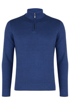 BENETTI Verona Indigo Quarter Zip Knit INDIGO front view