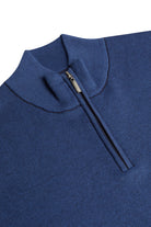 BENETTI Verona Indigo Quarter Zip Knit INDIGO model front view