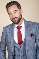MARC DARCY Abbot Blue Tweed Check Blazer Blue detail view