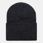 Carhartt WIP Acrylic Watch Hat-Black Heather Black Heather model front view