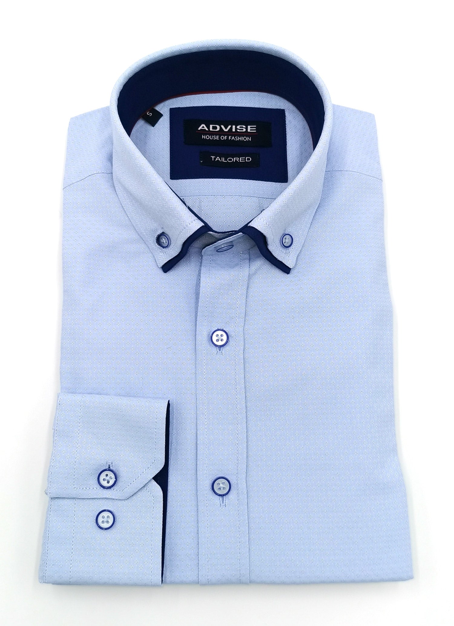 Sky blue Advise double collar textured formal shirt