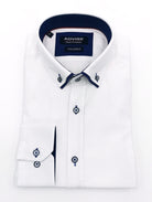 White Advise double collar textured formal shirt