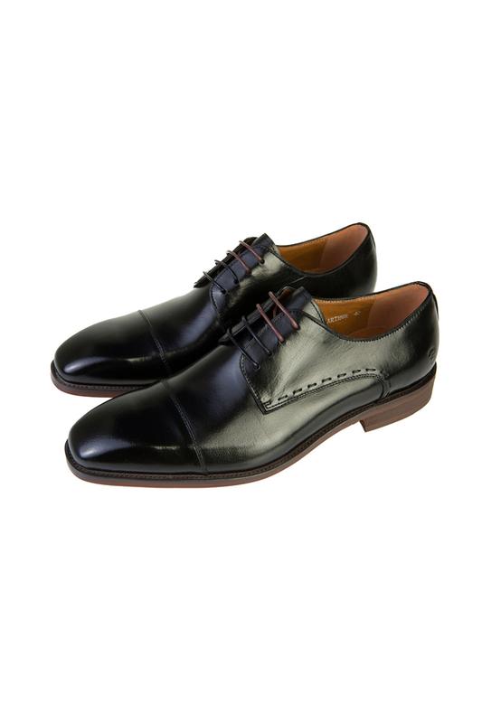 Arthur Mens Black Leather Shoe