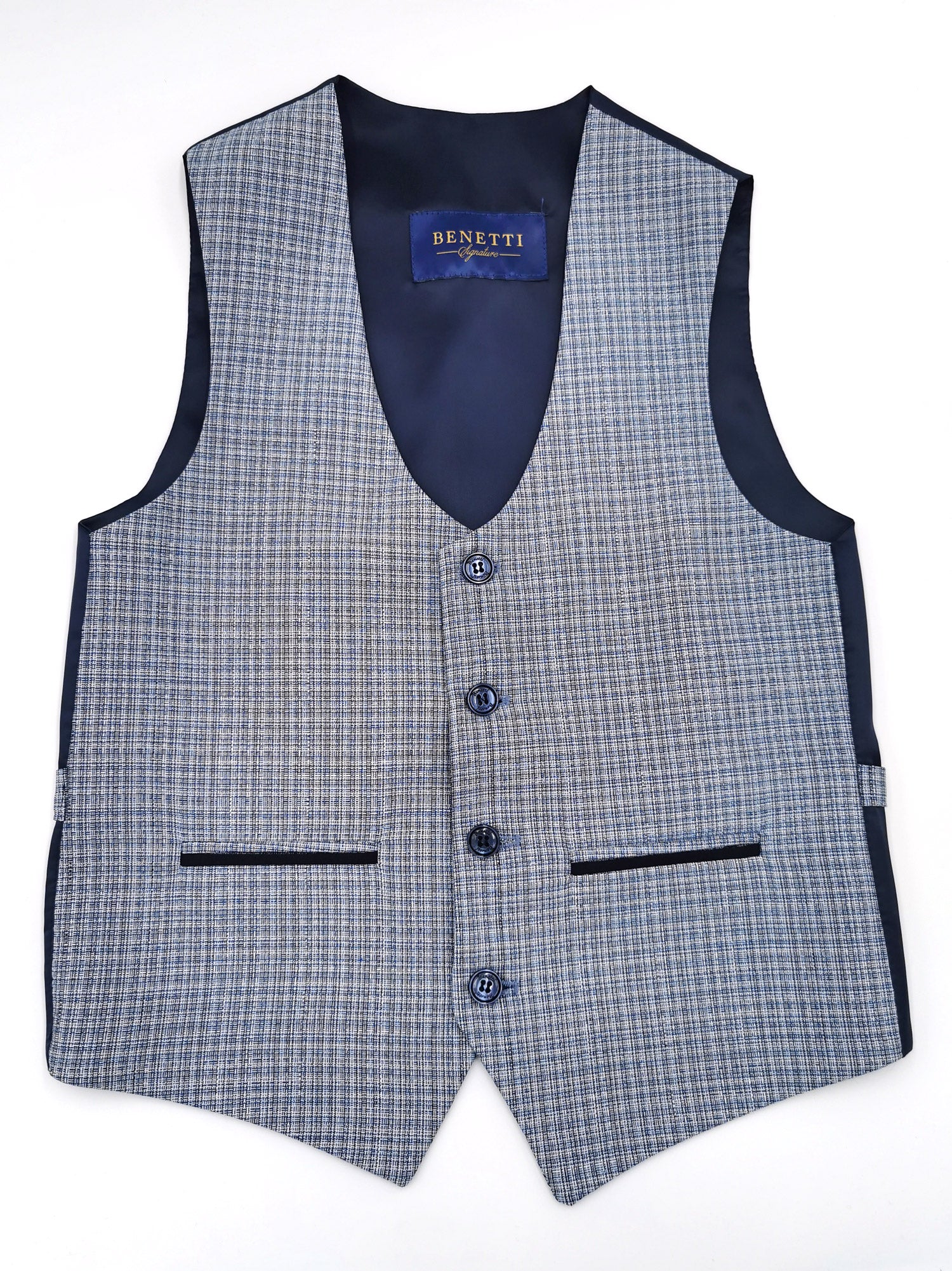 Bruce Boys Tapered Blue Waistcoat - Spirit Clothing