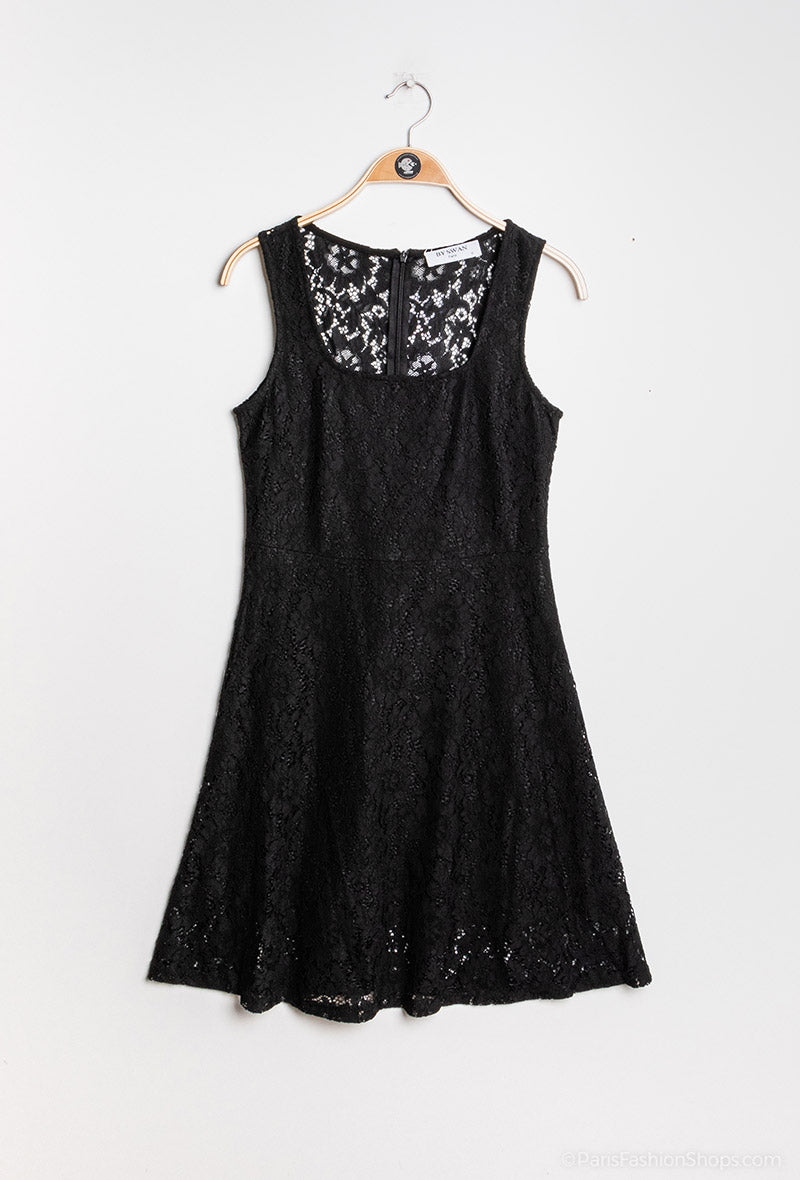 Black Lace Dress - Front View